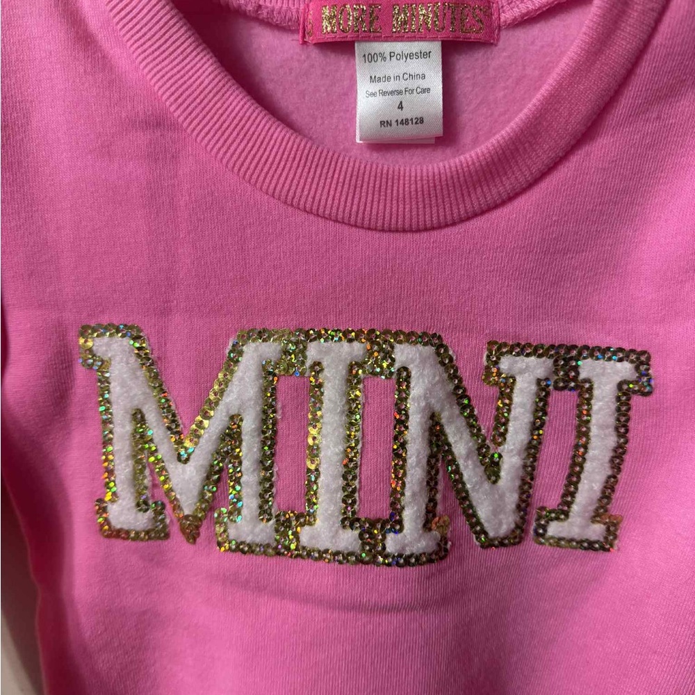 Mini To Momma & Mini Sweatshirt More Minutes Size Girls 4